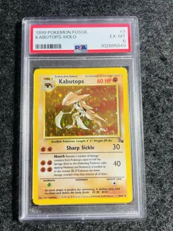Pokemon TCG Kabutops 9/62 Fossil Holo PSA 6 - Image 1