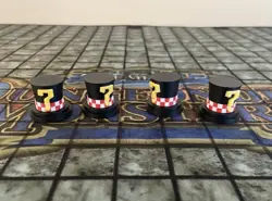 Yugioh Dungeon Dice Monsters Custom Magical Hats Figure (4x) With Card Set - Image 2