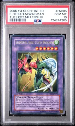 YuGiOh Elemental Hero Flame Wingman Ultra Rare TLM-EN035 1st Edition PSA 10 - Image 1