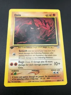 Onix 1st Edition 69/111 Neo Genesis Pokemon TCG Card NM 2000 - Image 1