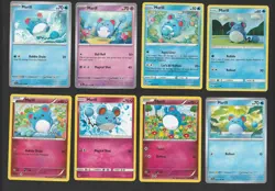 Marill Pokemon Card Collection Set of 8 English Cards Cute Water Type - Image 1