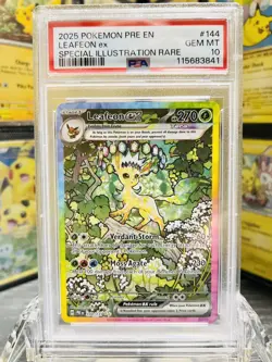 Leafeon EX 144/131 Prismatic Evolution Rare Holo Pokemon Card PSA10 Never Played - Image 1