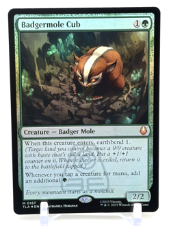 MTG: Badgermole Cub - Avatar: The Last Airbender (TLA) (FOIL) Mythic #167 - Image 1