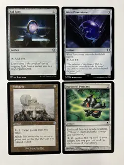 Magic The Gathering MTG Commander Artifact Lot X4 Sol Ring Millstone Darksteel - Image 1
