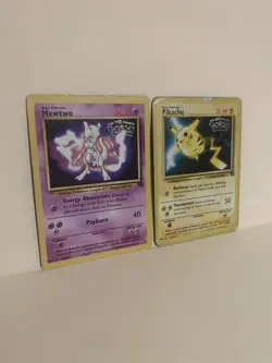 Mewtwo 3 Pikachu 4 Pokemon WB First Movie Black Star Promo DMG/HP. PSA 1 Worthy - Image 2