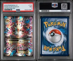 2016 POKEMON XY FATES COLLIDE 118/124 FA/M ALAKAZAM EX FATES COLLIDE PSA 7 NM - Image 3