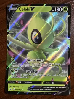 Celebi V Ultra Rare 001/202 Swsh01: Sword & Shield Holo Pokemon TCG - Image 1