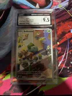 Pokemon TCG Bulbasaur Stellar Crown Illustration Rare 143/142 CGC 9.5 - Image 1