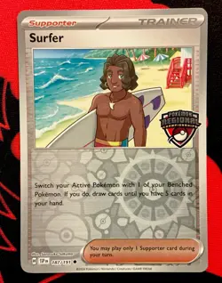 Pokemon TCG: Surfer 187/191 Regional Championships Promo x1 Surging Sparks - Image 1