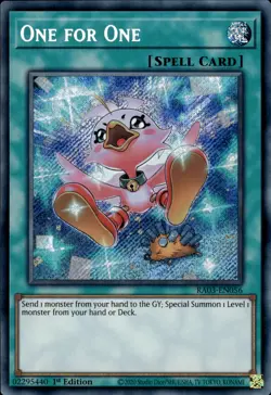 One For One (Alt Art) - Secret Rare 1st Edition RA03-EN056 - NM - YuGiOh - Image 1