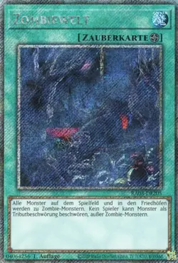 yugioh Zombiewelt RA03-DE205 PLATINUM SECRET RARE DEUTSCH - Image 1