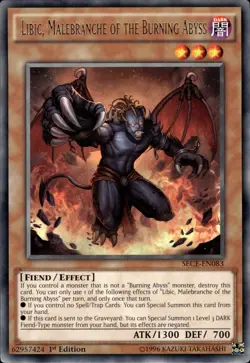 Libic, Malebranche Of The Burning Abyss - Rare 1st Edition SECE-EN083 NM YuGiOh - Image 1