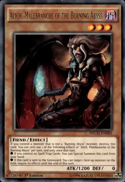 Alich, Malebranche Of The Burning Abyss - Rare 1st Ed. NECH-EN083 - LP - YuGiOh - Image 1