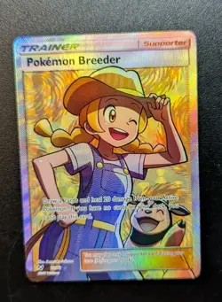 Pokemon Breeder (Full Art Trainer) 73/73 Shining Legends Holo LP - Image 1