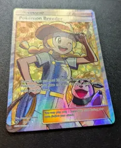 Pokemon Breeder (Full Art Trainer) 73/73 Shining Legends Holo LP - Image 2