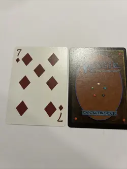 Seven Of Diamonds MTG Yaquinto Poker Playing Card Magic The Gathering WOTC 1994 - Image 1