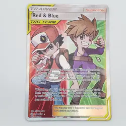 Red & Blue 234/236 Full Art Trainer 2019 Cosmic Eclipse Pokemon Card NM - Image 1
