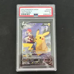 Pikachu V PSA 10 GEM MT - TG16/TG30 Lost Origin Alt Art Trainer Gallery Pokemon - Image 1