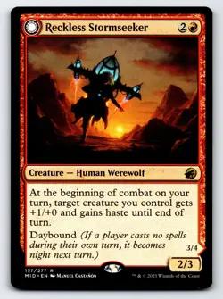 Reckless Stormseeker R Innistrad: Midnight Hunt # 157 NM Normal - Image 1
