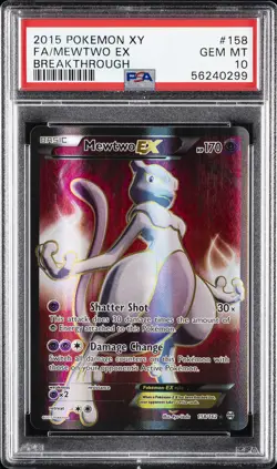2015 POKEMON XY BREAKTHROUGH #158 FULL ART/MEWTWO EX PSA 10 - Image 1