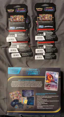 Pokemon TCG Lot Of (7) Phantasmal Flames, 1 ETB, 7 Sleeved Booster Packs - Image 2