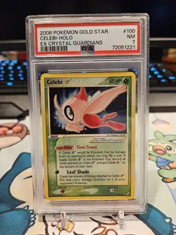 Pokemon TCG Celebi Gold Star EX Crystal Guardians PSA 7 Holo 2006 - Image 1