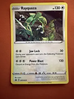 Pokemon Rayquaza SWSH029 Sword & Shield Cosmos Holo Black Star Promo - Image 1