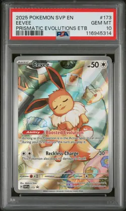 2025 POKEMON SVP EN-SV BLACK STAR PROMO #173 EEVEE PSA 10 - Image 1