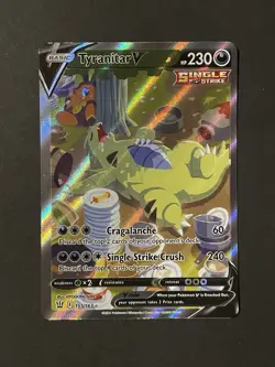 Pokemon TCG Tyranitar v Full Art Ultra Rare Battle Styles 155/163 NM Condition - Image 2