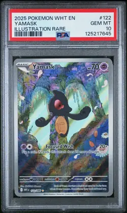 2025 POKEMON WHT EN-WHITE FLARE ILLUSTRATION RARE #122 YAMASK PSA 10 - Image 1