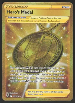 Hero's Medal 201/185 Secret Rare Pokemon TCG Vivid Voltage NM - Image 1