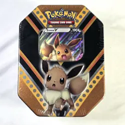 Pokemon TCG - V Powers International Tin - Evee V - SPANISH - 4 Packs - Image 1