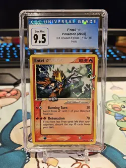 Pokemon TCG Entei Gold Star EX Unseen Forces CGC 9.5 - Image 1