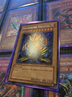 Yugioh LOB-000 Tri-Horned Dragon 1st Edition English Glossy Print (VLP/NM) - Image 2