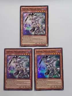 3 x YuGiOh Evening Twilight Knight MP16-EN124 Super Rare 1st Ed NM - Image 1