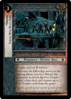 LOTR TCG T&D TREACHERY DECEIT GROND FW BLACK STEEL 18R82 NM/MINT Top Shelf Card - Image 1
