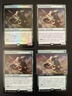 MTG - Elvish Warmaster x4 (One is FOIL) - Image 1