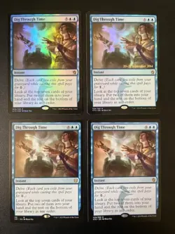 MTG - Dig Through Time x4 (Two are FOIL) - Image 1