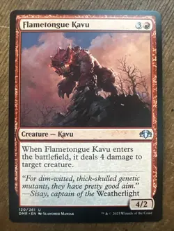 1x Flametongue Kavu Dominaria Remastered MTG Magic the Gathering NM - Image 1