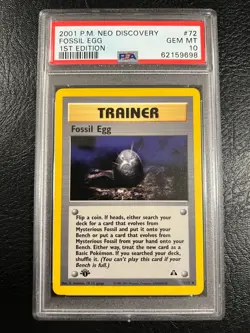 Pokemon Neo Discovery #72 - Fossil Egg - Gem Mint - 1st Edition - PSA 10! - Image 1