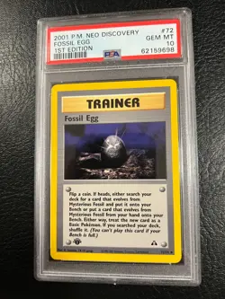 Pokemon Neo Discovery #72 - Fossil Egg - Gem Mint - 1st Edition - PSA 10! - Image 2
