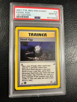 Pokemon Neo Discovery #72 - Fossil Egg - Gem Mint - 1st Edition - PSA 10! - Image 3