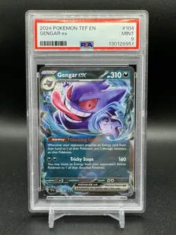 Gengar ex 104/162 Temporal Forces Double Rare PSA 9 MINT 2024 Pokemon TCG - Image 1