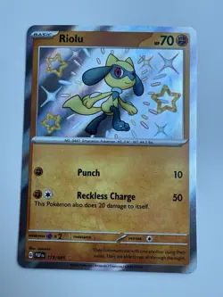 Riolu 173/091 S&V Paldean Fates Shiny Holo English Pokemon Card - Near Mint - Image 1