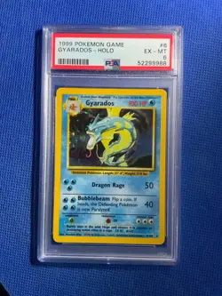 1999 POKEMON BASE SET UNLIMITED #6 GYARADOS-HOLO PSA 6 - Image 1