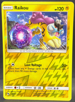 Pokemon - Lost Thunder - RAIKOU - 79/214 - REVERSE HOLO (RARE) - NM/M - Image 1