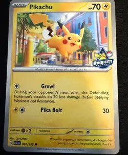 2023 Pokemon Rain City Showcase Pikachu #62/193 Promo - Image 1