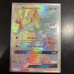 Pokemon Mewtwo GX Full Art 76/73 Shining Legends Rainbow Secret Rare - Image 1