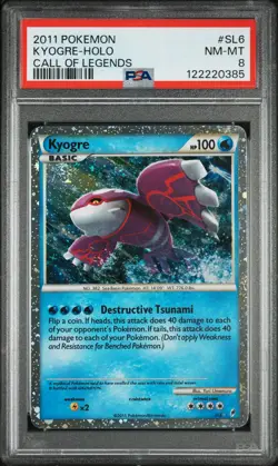 2011 POKEMON CALL OF LEGENDS #SL6 KYOGRE-HOLO PSA 8 - Image 1