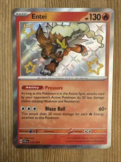 Entei 112/091 Pokemon TCG - Shiny Rare - Paldean Fates NM - Image 1